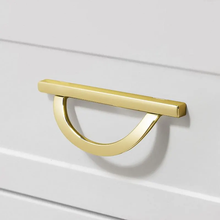 Load image into Gallery viewer, 3.78"-5.0" Unique Semicircle Knobs, Pulls & Handles (Brushed Brass, Gray, Black) | Dresser, Drawer, Wardrobe & Cupboard Hardware