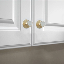 Load image into Gallery viewer, Modern Heart-Shaped Acrylic & Brass Plate Knobs, Pulls & Handles | Dresser, Drawer & Kitchen Cabinet Hardware