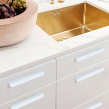 Load image into Gallery viewer, 1.25", 2.5", 3.75", 5", 6.3", 7.55", 8.8" White Cabinet Handles & Knobs | Drawer Pulls, Kitchen & Closet Wardrobe Handles