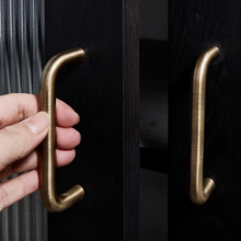 Load image into Gallery viewer, Minimalist Antique Bronze & Aged Brass Cabinet Handles | Large 500mm Drawer Pulls, Kitchen Knobs & Brass Hardware