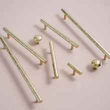 Load image into Gallery viewer, 3", 3.78", 5.0", 6.3", 8.8", 12.6" Hammered Solid Brass Drawer Pulls | Cabinet & Dresser Knobs, Hammer Cabinet Hardware