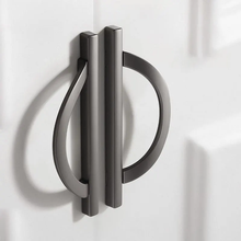 Load image into Gallery viewer, 3.78"-5.0" Unique Semicircle Knobs, Pulls & Handles (Brushed Brass, Gray, Black) | Dresser, Drawer, Wardrobe & Cupboard Hardware