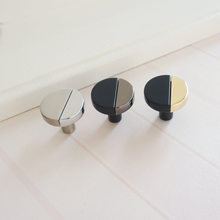 Load image into Gallery viewer, Round Black, White & Gold Knobs, Pulls & Handles | Drawer, Dresser, Kitchen, Cabinet, Door & Cupboard Decor Hardwar