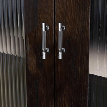 Load image into Gallery viewer, Brushed Nickel Kitchen Handles | Clear Acrylic & Black Wardrobe Pulls, Cabinet & Drawer Knobs, Hardware