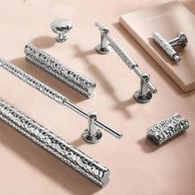 Load image into Gallery viewer, 1.25", 3.78", 5", 7.56", 10", 12.6" Chrome Hammered Pulls | Kitchen & Cabinet Handles, Drawer Knobs, Art Decor Hardware