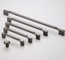 Load image into Gallery viewer, 3.78", 5", 6.3", 7.56", 12.6" (96, 128, 160, 320mm) Brushed Brass Nickel & Gun Black Dresser Pulls | Simple Kitchen Cabinet Handles, Drawer Knobs