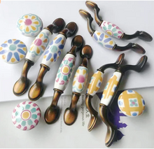 Load image into Gallery viewer, American Mediterranean Style Ceramic Pulls - Dresser & Cabinet Door Handles for Home Decor