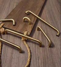 Load image into Gallery viewer, French Brass U-Shaped Pull Rings, Retro Cabinet Drawer Wardrobe Handles
