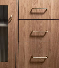 Load image into Gallery viewer, French Brass U-Shaped Pull Rings, Retro Cabinet Drawer Wardrobe Handles