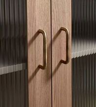 Load image into Gallery viewer, French Brass U-Shaped Pull Rings, Retro Cabinet Drawer Wardrobe Handles