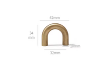 Load image into Gallery viewer, French Brass U-Shaped Pull Rings, Retro Cabinet Drawer Wardrobe Handles
