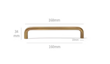 Load image into Gallery viewer, French Brass U-Shaped Pull Rings, Retro Cabinet Drawer Wardrobe Handles