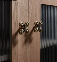 Load image into Gallery viewer, Lucky Flower Brass Cabinet Pulls, French Retro Luxury Handles for Kids Room