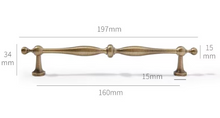 Load image into Gallery viewer, French Antique Brass Pendant Pulls | Retro Cabinet Drawer Handles