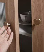 Load image into Gallery viewer, Heart Shaped Antique Brass Cabinet Pulls | French Retro Antique Brass Handles for Kids Room