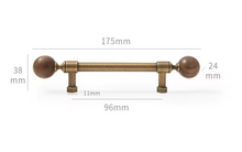Load image into Gallery viewer, French Round Antique Brass Walnut Pulls | Retro New Chinese Cabinet Drawer Handles