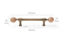 Load image into Gallery viewer, French Round Antique Brass Walnut Pulls | Retro New Chinese Cabinet Drawer Handles
