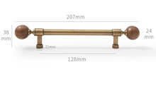 Load image into Gallery viewer, French Round Antique Brass Walnut Pulls | Retro New Chinese Cabinet Drawer Handles