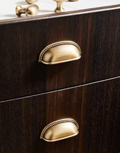 Load image into Gallery viewer, Pigeon Egg Brass Single Hole Pulls | French Luxury Shell Round Cabinet Handles