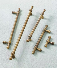 Load image into Gallery viewer, Nordic Vintage Brass Cabinet Pulls | French Retro Antique Furniture Wardrobe Handles