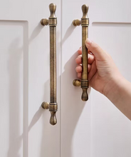 Load image into Gallery viewer, Nordic Vintage Brass Cabinet Pulls | French Retro Antique Furniture Wardrobe Handles