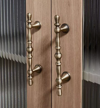 Load image into Gallery viewer, American Vintage Brass Cabinet Pulls | French Retro Antique Wardrobe Handles