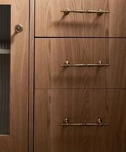 Load image into Gallery viewer, French Mid-Century Walnut Brass Drawer Pulls New Chinese Retro Cabinet Door Handles