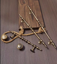 Load image into Gallery viewer, Vintage Bronze Brass Long Cabinet Pulls French Mid-Century Kitchen Drawer Wardrobe Door Handles