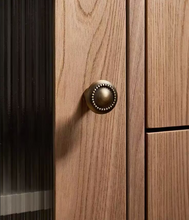 Load image into Gallery viewer, American Retro Brass Small Drawer Pulls French Luxury New Chinese Cabinet Wardrobe Door Handles