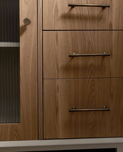 Load image into Gallery viewer, French Retro Vertical Groove Brass Cabinet Pulls, Modern Luxury Drawer Handles for Wardrobe Kitchen Cabinet