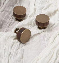 Load image into Gallery viewer, Walnut Brass Drawer Pulls French Bronze Mid‑Century Modern Crystal Handles for Kitchen Wardrobe Cabinet
