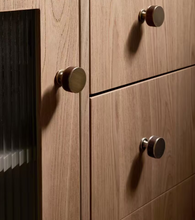 Load image into Gallery viewer, Walnut Brass Drawer Pulls French Bronze Mid‑Century Modern Crystal Handles for Kitchen Wardrobe Cabinet