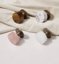 Load image into Gallery viewer, Crystal & Marble Brass Small Drawer Pulls French Mid‑Century Retro Bronze Handles for Kitchen Wardrobe Cabinet