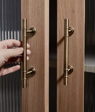 Load image into Gallery viewer, Solid Brass Small Drawer Pulls New Chinese French American Retro Walnut Handles for Bookcase Wardrobe Cabinet