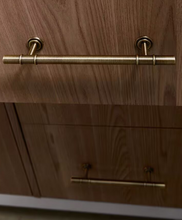 Load image into Gallery viewer, Solid Brass Small Drawer Pulls New Chinese French American Retro Walnut Handles for Bookcase Wardrobe Cabinet