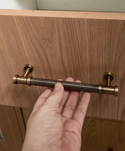 Load image into Gallery viewer, Italian Style Antique Bronze Mid‑Century Long Brass Pulls French Handles for Wardrobe Drawer Kitchen Cabinet