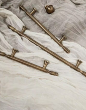 Load image into Gallery viewer, Mid‑Century Modern Brass Cabinet Pulls French New Chinese Retro Bronze Handles for Kitchen Drawer Wardrobe