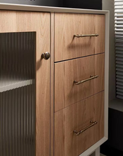 Load image into Gallery viewer, Mid‑Century Modern Brass Cabinet Pulls French New Chinese Retro Bronze Handles for Kitchen Drawer Wardrobe