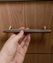 Load image into Gallery viewer, Mid‑Century Modern Long Brass Cabinet Pulls, New Chinese Retro French Handles for Bookcase Drawer Wardrobe, Modern Minimalist