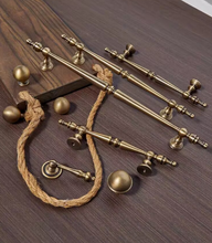Load image into Gallery viewer, Mid‑Century Brass Drawer Pulls, French Retro High‑End Pendant Ball Handles for Kitchen Cabinet & Wardrobe