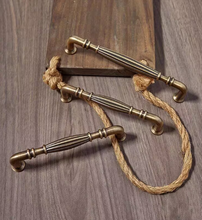 Load image into Gallery viewer, Mid‑Century Retro Brass Drawer Pulls, Minimal European French Pastoral Handles for Cabinet Shoe Cabinet Wardrobe