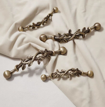Load image into Gallery viewer, Vine‑Shaped Brass Drawer Pulls for Kids Room, Mid‑Century Antique Bronze French Retro Handles for Kitchen Cabinet Wardrobe