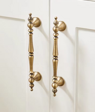 Load image into Gallery viewer, Nordic Retro Brass Pulls, French Antique Bronze Luxury Solid Long Handles for Wardrobe Drawer Cabinet Shoe Cabinet