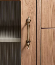 Load image into Gallery viewer, Mid-century Long Brass Drawer Pulls, French New Chinese Retro Cabinet Wardrobe Handles