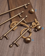 Load image into Gallery viewer, Baopo French Retro Round Brass Pulls, New Chinese Mid-Century Handles for Cabinet Drawer Wardrobe