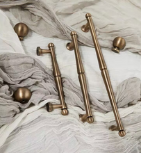 Load image into Gallery viewer, Mid-century Brass Pulls, French Retro Round Handles for Wardrobe Drawer Cabinet Kitchen