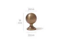 Load image into Gallery viewer, French Round Brass Drawer Knob, Retro New Chinese Bronze Wardrobe Cabinet Handle