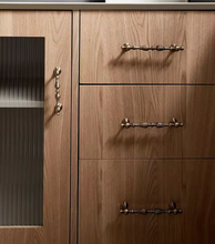 Load image into Gallery viewer, Exquisitely Carved French Retro Brass Pulls, New Chinese Mid-Century Handles for Cabinet Drawer Wardrobe
