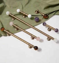 Load image into Gallery viewer, Crystal Round Antique Brass Drawer Knobs, French Retro Marble Mid-Century Handles for Kitchen Cabinet Wardrobe