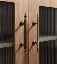 Load image into Gallery viewer, Mid-Century Retro Brass Pulls, French Antique Bronze Handles for Walnut Furniture, Drawers, Cabinets & Wardrobes